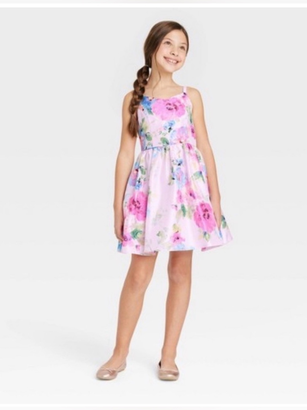Floral Pink A-Line Girls' Party Dress size 10/12